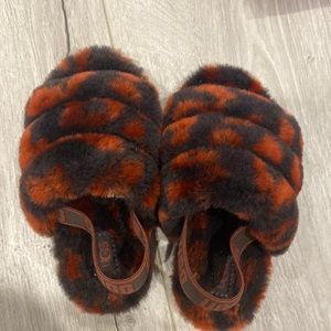 UGG fluffy slides ; like new ; size 10 toddler